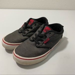 VANS Atwood Canvas Gray Red Skateboarding Shoes Preschool Little Kid Size 13.5